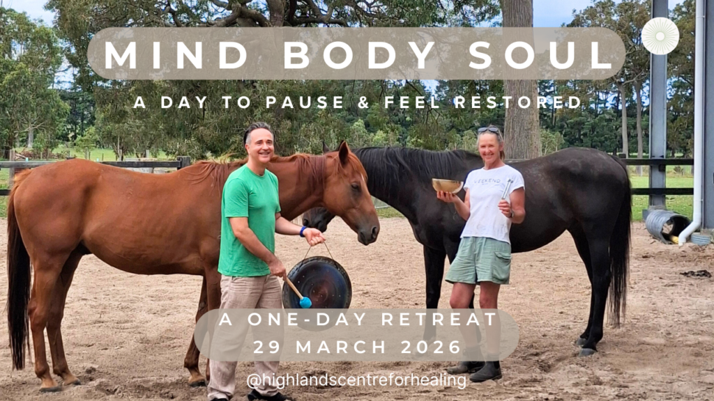 man and woman holding instruments stand with two horses